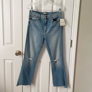 MOTHER The Insider Crop Fray Jeans
